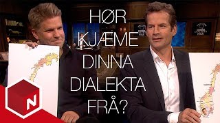 Jon og Håvard konkurrerer i norske dialekter  Praktisk info med Jon Almaas  discovery Norge [upl. by Aseuqram154]