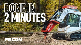 RealTime Mulch Fecon STUMPEX® 2 Speed Skid Steer amp Excavator Stump Grinder Attachment [upl. by Scevor]