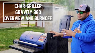 Char Griller Gravity Fed 980 Overview Seasoning and BurnOff [upl. by Conlin153]