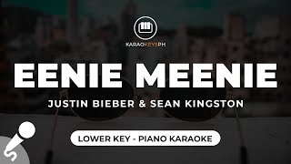 Eenie Meenie  Justin Bieber Lower Key  Piano Karaoke [upl. by Nivi]