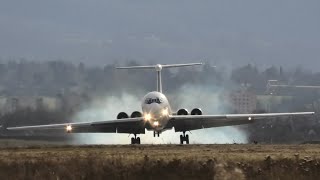 Rada Airlines Ilyushin IL62 Crosswind Landing amp Take Off Basel Mulhouse [upl. by Wakefield]