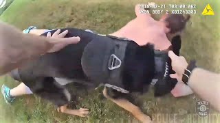 Bodycam Show Seattle Police K9 Take Down Robbery Suspect [upl. by Edroi]