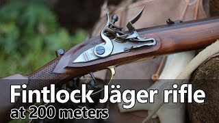 Shooting the flintlock Jäger rifle to 200 meters [upl. by Seldan]