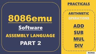 8086emu Software  Assembly Language  Arithmetic Instructions  ADD  SUB  DIV  MUL  PART 2 [upl. by Lait946]