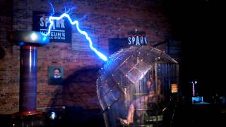 Tesla Coil Faraday Cage [upl. by Yeliw383]