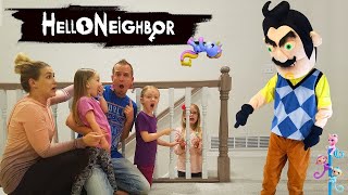 Hello Neighbor in Real Life Fingerling Minis Scavenger Hunt WE RESCUE A KID [upl. by Evreh]