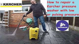 How to Repair a Karcher Pressure Washer either K3 amp K4 with Loss of pressure or surging or pulsing [upl. by Ahsinak924]