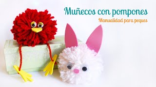 Muñecos con pompones manualidades fáciles para peques [upl. by Sigvard]