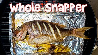 Whole Snapper cooked on a Weber Kettle recipe [upl. by Iand]