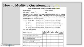 How to modify questionnaire  Quantitative Research for SHS [upl. by Avahc]