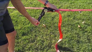 How To Set Up A Slackline With Ratchet [upl. by Eadahc]