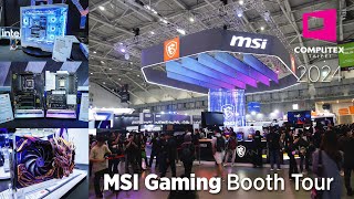 Computex 2024 MSI Booth Tour  X870 amp Z890 Motherboards CAMM2 AI PCs QDOLED PC case amp more [upl. by Euginimod862]