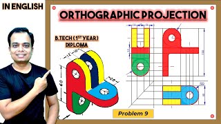 Orthographic ProjectionProblem 9 [upl. by Zitvaa667]