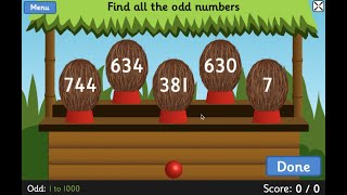 Coconut Odd or Even  Topmarks Primary KS2 Mental Maths Game [upl. by Raeann926]