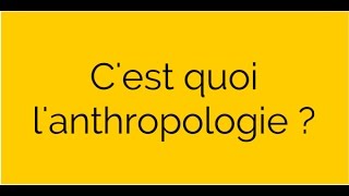 Cest quoi lanthropologie [upl. by Daffi531]