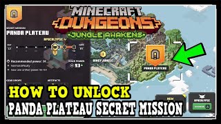 Minecraft Dungeons Dingy Jungle Secret Mission called Panda Plateau Location amp How to Unlock [upl. by Gautious]