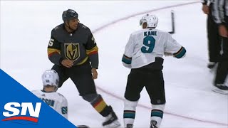 Ryan Reaves amp Evander Kane Exchange Haymakers In Heavyweight Fight [upl. by Ojytteb]