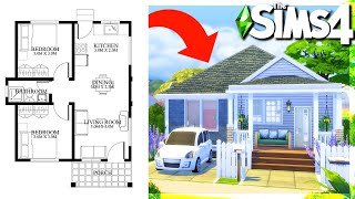 I used a floor plan to build a cute 2 bedroom house in the Sims 4  Speed Build  CC Links [upl. by Neillij]