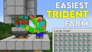 Minecraft EASIEST Trident Farm  Drowned Farm 119 [upl. by Akimet146]