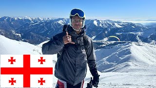 Snowboarding At Georgias CHEAPEST Ski Resort GUDAURI 🇬🇪 [upl. by Alyakcim]