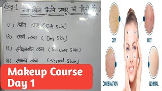 Skin Kitne Prakar Ki Hoti Hai  स्किन को कैसे पहचानें  Professional Makeup Course Day 1  Skin Type [upl. by Ennoid]