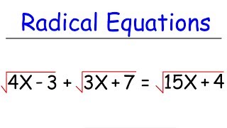 Radical Equations [upl. by Prisca994]