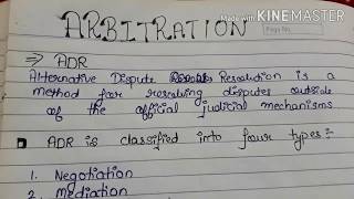 ARBITRATION PART1  LLB NOTES [upl. by Yeslek]