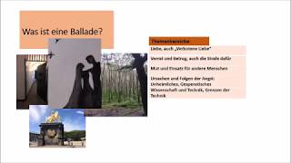 Balladen 1 Thema und Inhaltsangabe ab 7 Jg [upl. by Nirok]