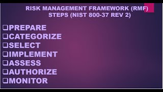 NIST Risk Management Framework RMF Steps  RMF 7 Steps [upl. by Kotz263]