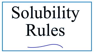 Solubility Rules Explanation amp Practice [upl. by Snej]