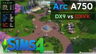 Intel Arc A750 8GB  The Sims 4  DX9 vs DXVK  1080P [upl. by Merridie725]