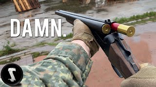 Double Barreled Shotgun vs Airsoft Players FACES [upl. by Arny]